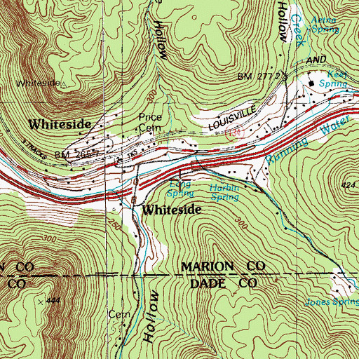 Topographic Map of Long Spring, TN