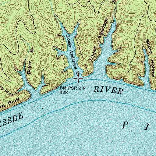 Topographic Map of Lower Anderson Branch, TN
