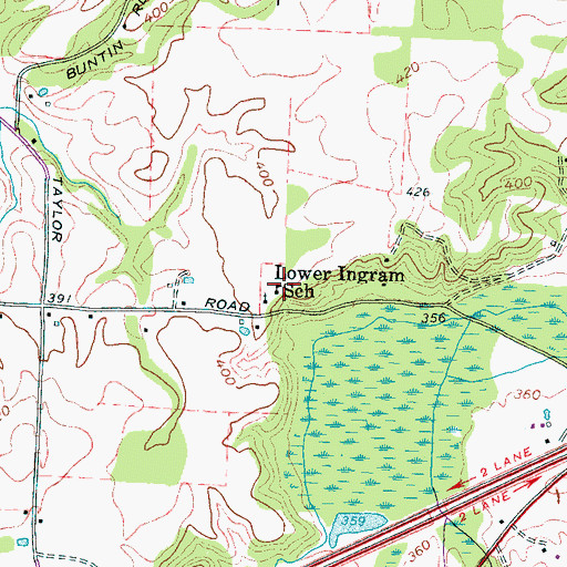 Topographic Map of Lower Ingram School, TN