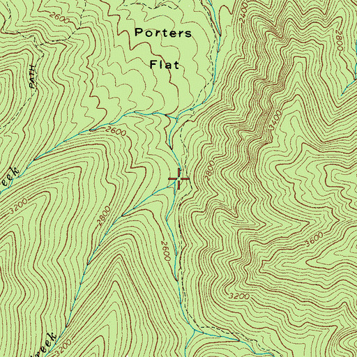 Topographic Map of Lowes Creek, TN