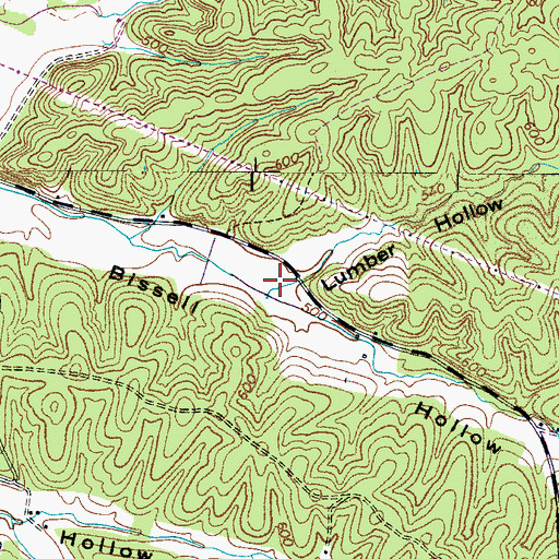 Topographic Map of Lumber Hollow, TN