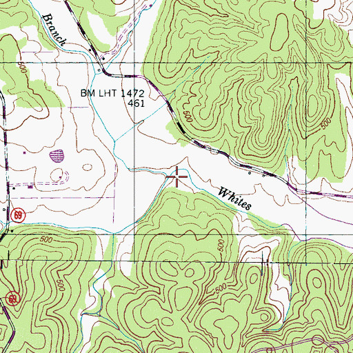 Topographic Map of Luton Branch, TN