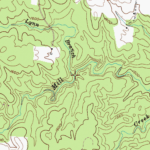 Topographic Map of Lynn Branch, TN