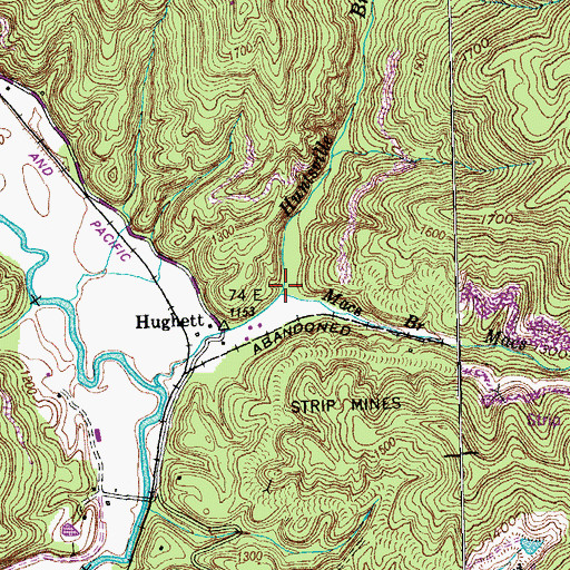 Topographic Map of Macs Branch, TN