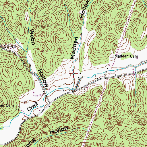 Topographic Map of Madden Hollow, TN