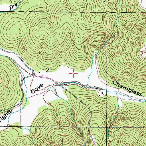Topographic Map of Wrights Cove, AL