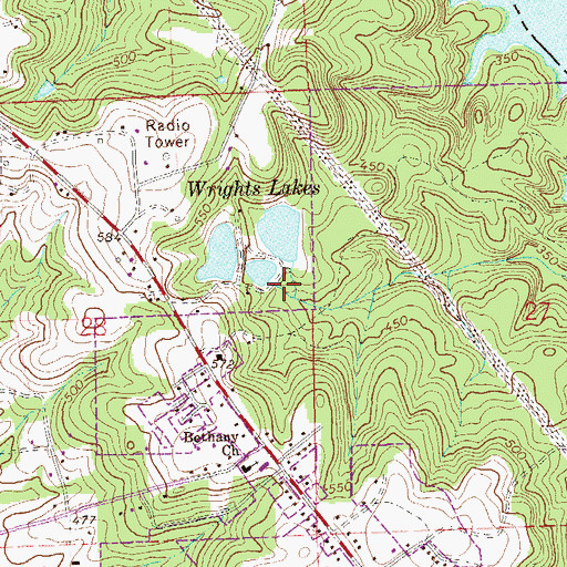 Topographic Map of Wrights Lakes, AL
