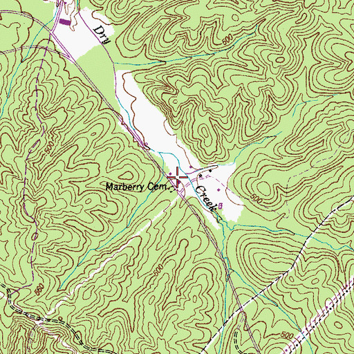 Topographic Map of Marberry Cemetery, TN