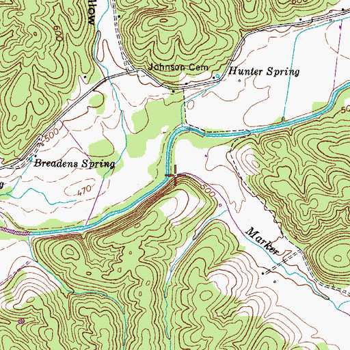Topographic Map of Marker Branch, TN
