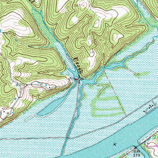 Topographic Map of Marshall Creek, TN