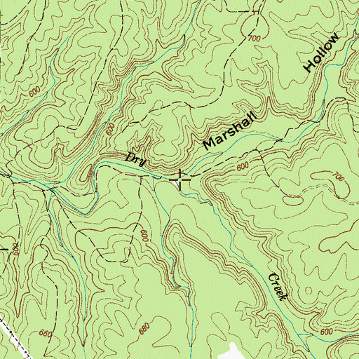Topographic Map of Marshall Hollow, TN