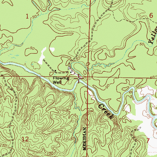Topographic Map of Yellow Branch, AL