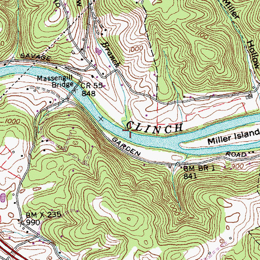 Topographic Map of Massengill Hollow, TN