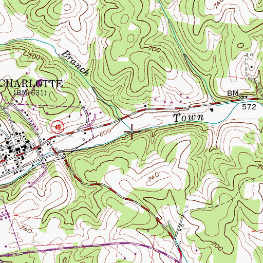 Topographic Map of Matlock Branch, TN