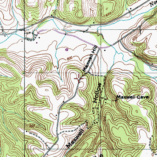 Topographic Map of Maxwell Hill, TN