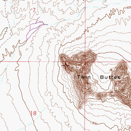 Topographic Map of Twin Buttes, AZ
