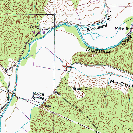 Topographic Map of McCollum Hollow, TN
