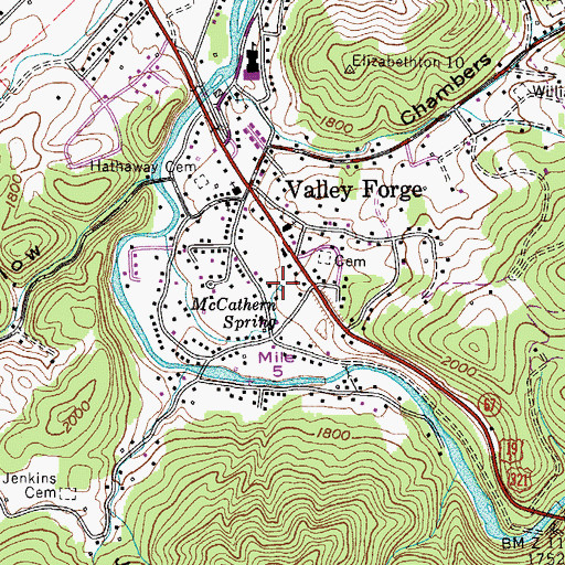 Topographic Map of McCathern Spring, TN