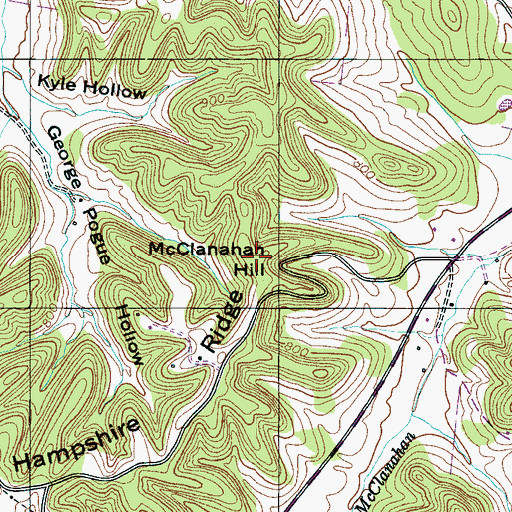 Topographic Map of McClanahan Hill, TN