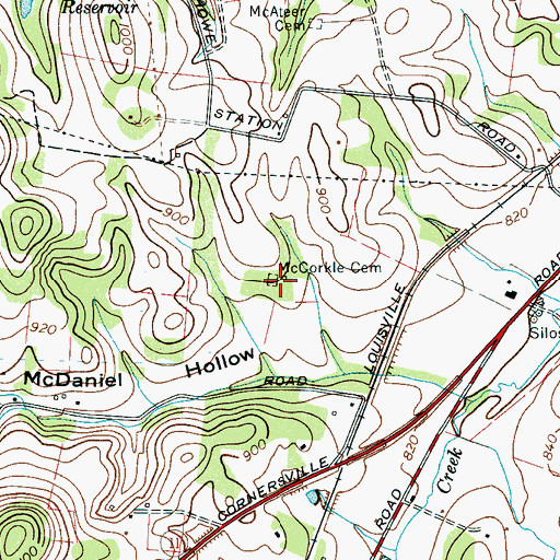 Topographic Map of McCorkle Cemetery, TN