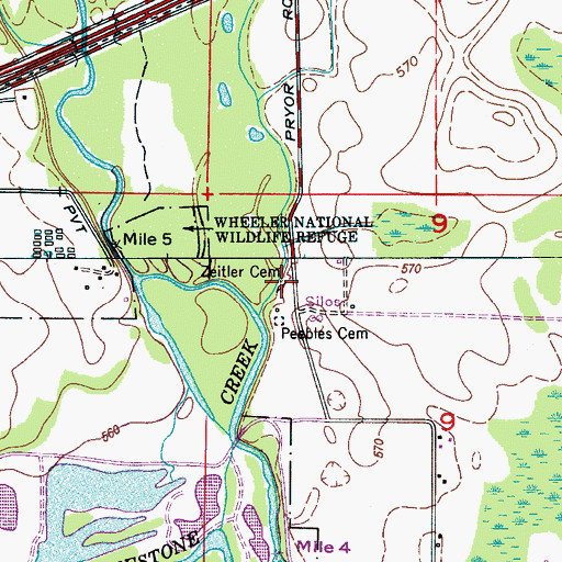Topographic Map of Zeitler Cemetery, AL