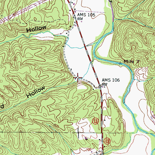 Topographic Map of McDonald Hollow, TN
