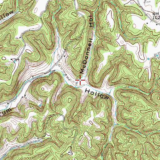 Topographic Map of McDonnell Hollow, TN
