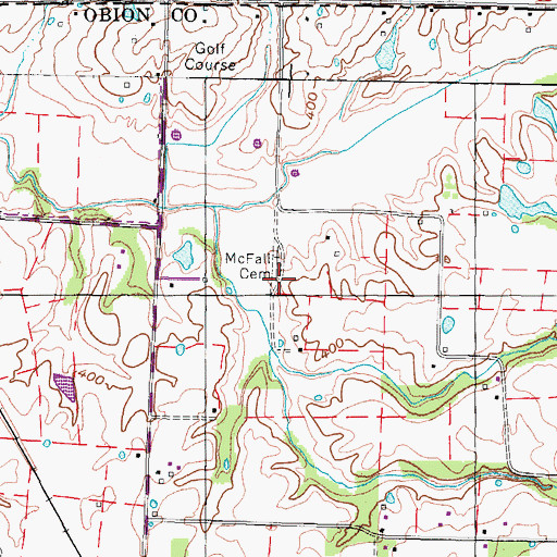 Topographic Map of McFall Cemetery, TN