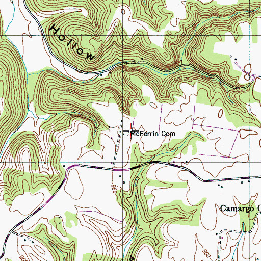 Topographic Map of McFerrin Cemetery, TN