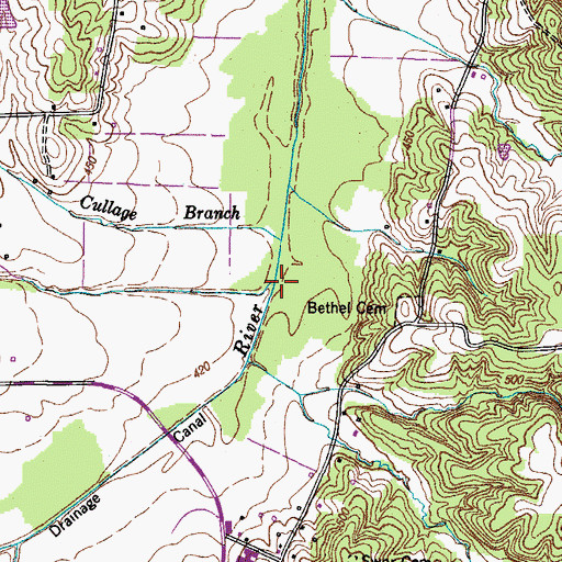 Topographic Map of McGehee Branch, TN