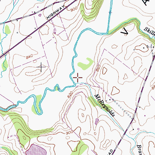Topographic Map of McReynolds Branch, TN
