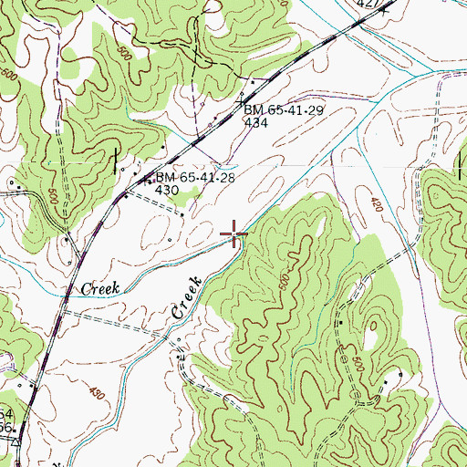 Topographic Map of Melton Creek, TN