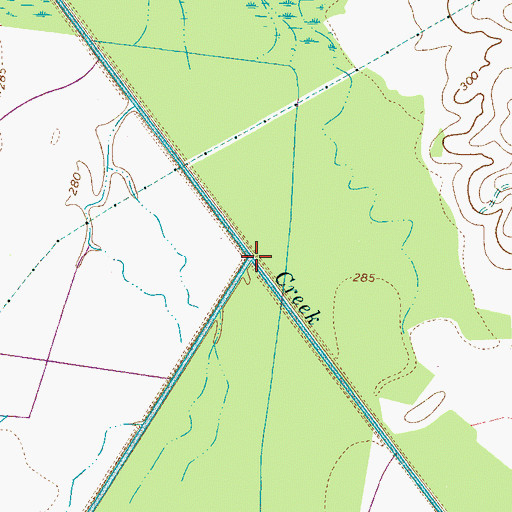 Topographic Map of Meridian Creek, TN