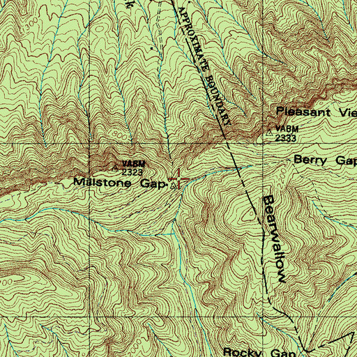Topographic Map of Millstone Gap, TN