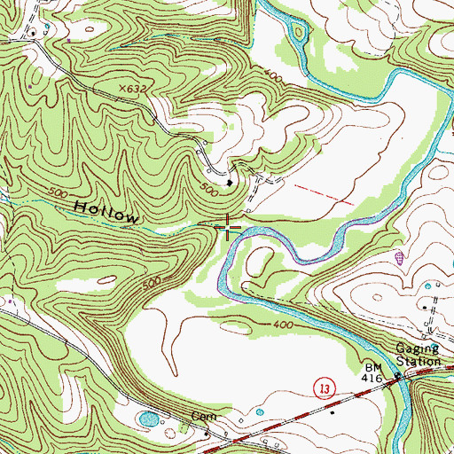 Topographic Map of Mint Hollow, TN