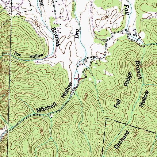 Topographic Map of Mitchell Hollow, TN