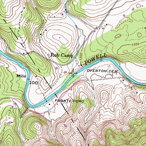 Topographic Map of Montgomery Hollow, TN
