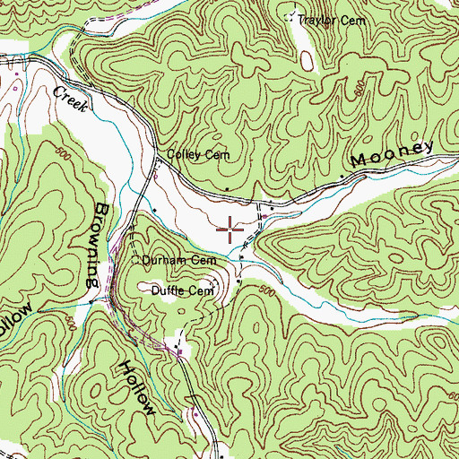 Topographic Map of Mooney Hollow, TN