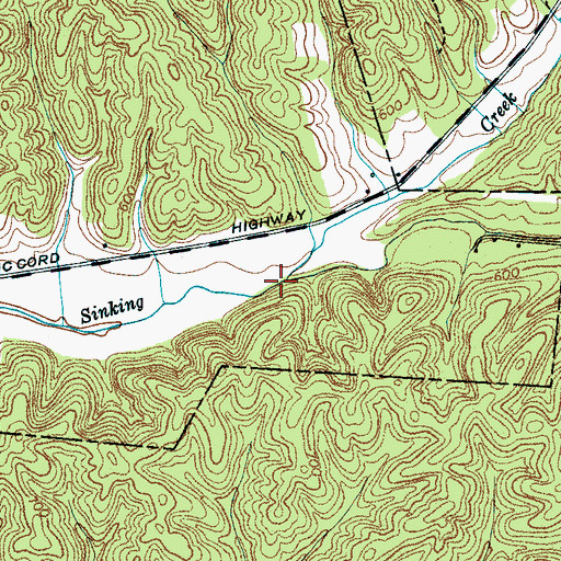 Topographic Map of Morgan Branch, TN