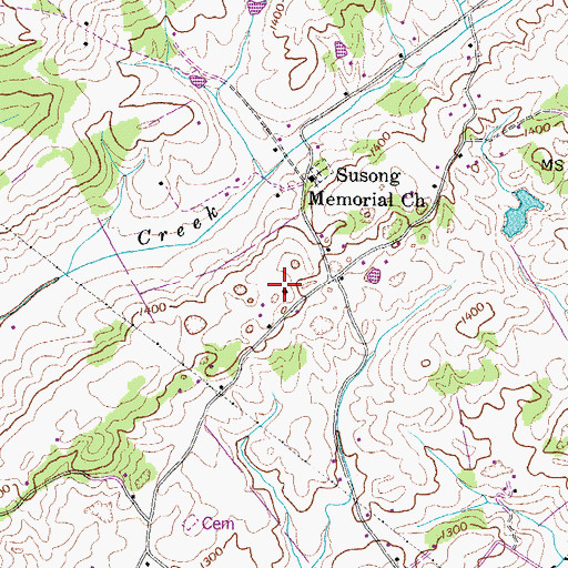 Topographic Map of Mount Airy School, TN