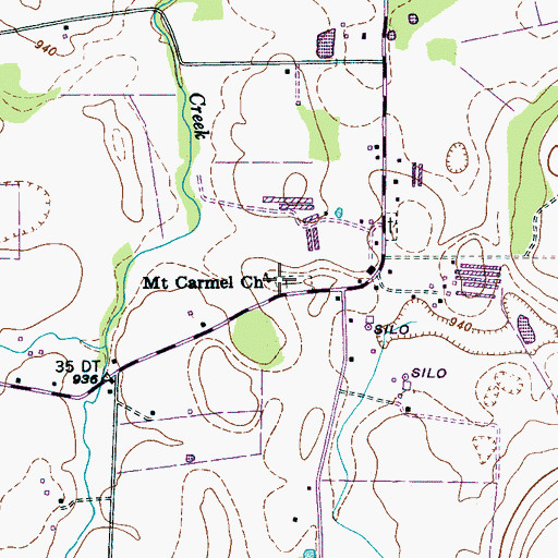 Topographic Map of Mount Carmel Church, TN