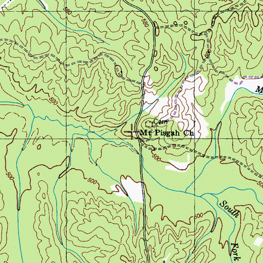 Topographic Map of Mount Pisgah Church, TN