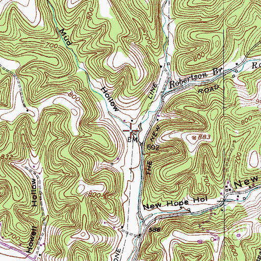 Topographic Map of Mud Hollow, TN