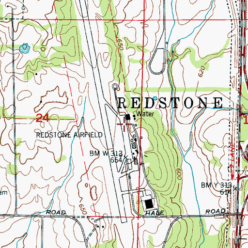 Topographic Map of Redstone Army Airfield, AL