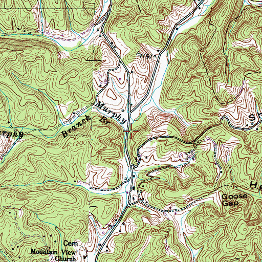 Topographic Map of Murphy Branch, TN