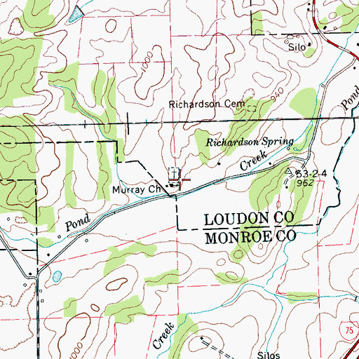 Topographic Map of Murray Church, TN