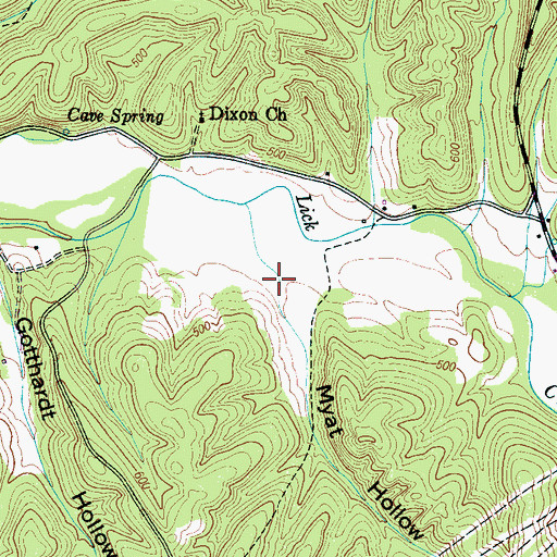 Topographic Map of Myat Hollow, TN