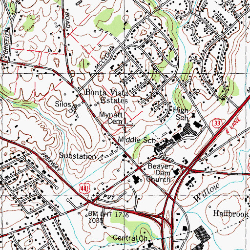 Topographic Map of Mynatt Cemetery, TN