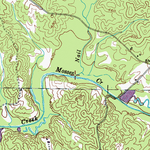Topographic Map of Nail Creek, TN