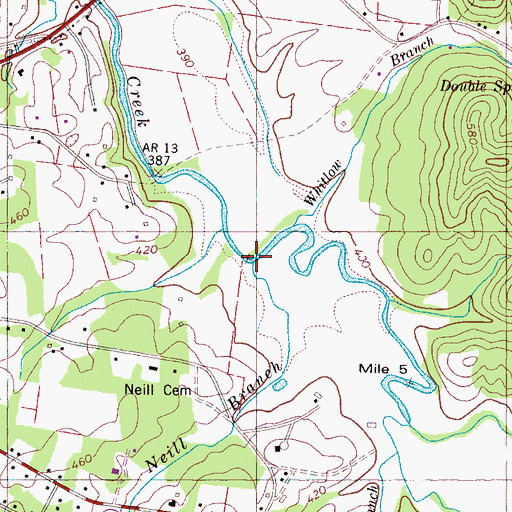 Topographic Map of Neill Branch, TN